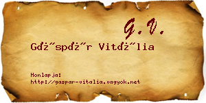 Gáspár Vitália névjegykártya